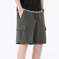 thumbnail image 6 of BXJX Boys Athletic Shorts Size 10-12 T, Multi-pocket Casual Quick-dry Elastic Waist Kids Shorts with Drawstring Gray, 6 of 10