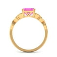 thumbnail image 2 of Rosec Jewels Solitaire Lab Grown Pink Sapphire Celtic Ring - 8 mm Asscher Cut - AAAA Grade, 14K Yellow Gold, US 12.50, 2 of 9