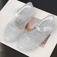 thumbnail image 2 of JDEFEG Girls' Jelly Sandals Comfort Summer Outdoor Casual Beach Shoes Non Slip Walking Shoes Girls Princess Shoes Children's Closed Toe Sandals Little Girl Baby Jelly Shoes Silver Size 10, 2 of 6