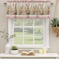 thumbnail image 3 of Spring Floral Eater Bunny Valances for Windows, Colorful Eggs Rustic Red Light Filtering Kitchen Curtains, Rod Pocket Window Valance Curtains for Living Room Bedroom, 54" W x 18" L, 2 Panels, 3 of 9