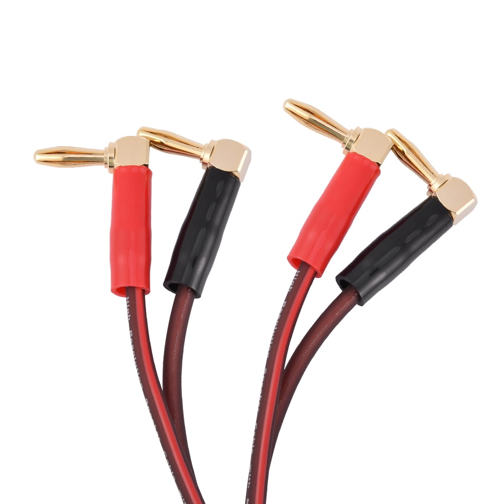 HIFI Pure Copper Speaker Cable Right Angle L Type Goldplated