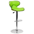 thumbnail image 2 of Flash Furniture Contemporary Cozy Mid-Back Green Vinyl Adjustable Height Barstool with Chrome Base, 2 of 6