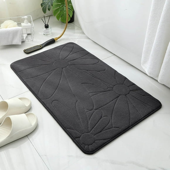 YBYHDS Quilted Embroidered Floor Mat Bathroom Entrance Absorbent Floor Mat Bathroom Slip Foot Mat Memory Cotton Door Mat Bedroom Carpet Clearance Sales Today Deals Prime