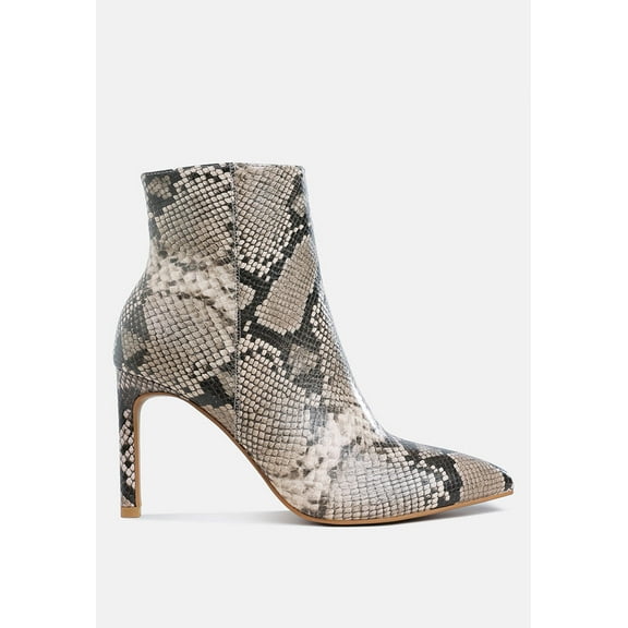 Tatria Textured Stiletto Heel Ankle Boots