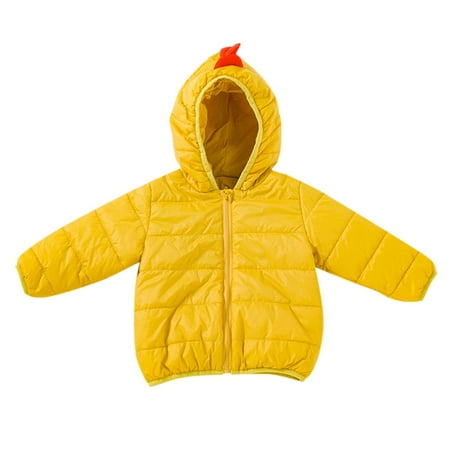 

Fauean Winter Jackets Toddler Boy Full Zip up Hoodie Warm Windproof Coat with Pockets Yellow Size 100