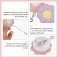 thumbnail image 3 of EeaseCA 2Pcs Retractable Badge Holder Felt Sunflower Shape Badge Holder Practical Badge Reel Clip, 3 of 7