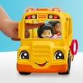 thumbnail image 4 of ​Fisher-Price Little People Toddler Toy School Bus Musical Push-Along Vehicle with 2 Figures for Kids Ages 1+ Years, Multilanguage Version, 4 of 6