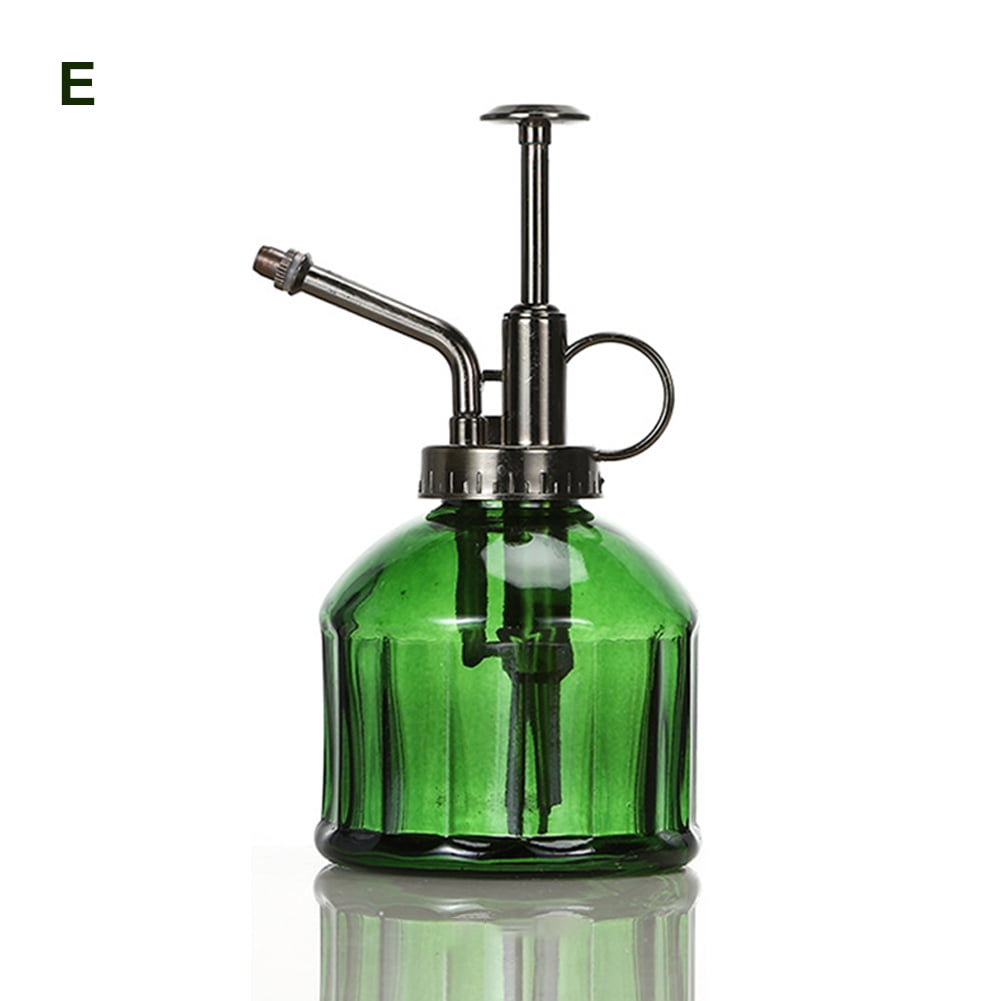Decorative Glass Water Spray Bottle with Gold Top Pump Small Watering Can Clear Ebristar Plant Mister