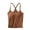Gold, variant on WREESH Womens Spaghetti Strap Cami Top Built in Bra Scoop Neck Seamless Summer Crop Top