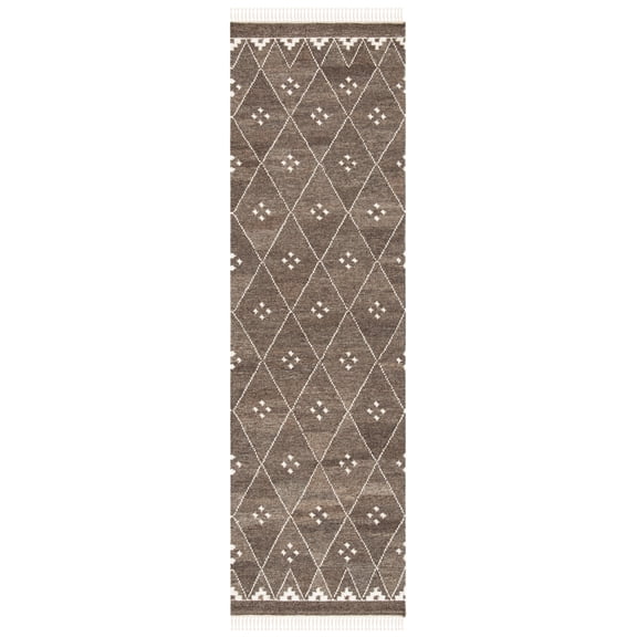 Safavieh Natural Kilim Bohemian Hand Woven Brown/Ivory Geometric Area Rug, 2'3" x 10'
