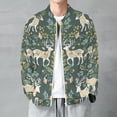 thumbnail image 6 of Lightweight Jacket for Men - Deer And Flowers Cuteness Casual Zip Up Bomber Jacket Men Spring Fall Windbreaker Coat with Pocket, 6 of 6