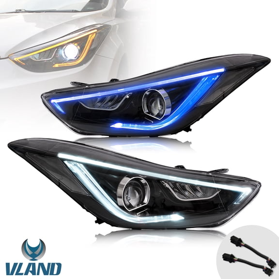 VLAND Elantra LED Projector Headlights Bulb fits 2012-2015 Hyundai Elantra