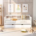 thumbnail image 5 of Harper & Bright Designs Twin Daybed with Trundle, Modern Solid Wood Daybed Frame, White, 5 of 7