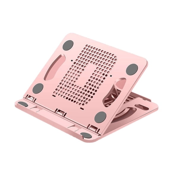 Laptop Holder Silicone PP and ABS Foldable 8 Gears Adjustable Portable Laptop Cooling Stand for Home Working Pink