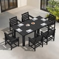 thumbnail image 6 of SERWALL Outdoor Dining Set for 4, Patio Square Table and Chairs Set HDPE Dining Set, 5-Piece Patio Dining Furniture, Black, 6 of 6