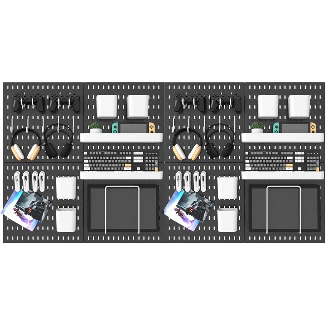 Pegboard Combination Kit .x .Wall Mounted Storage Set with Pegboards & Accessories Hanging Peg Boards Organizer