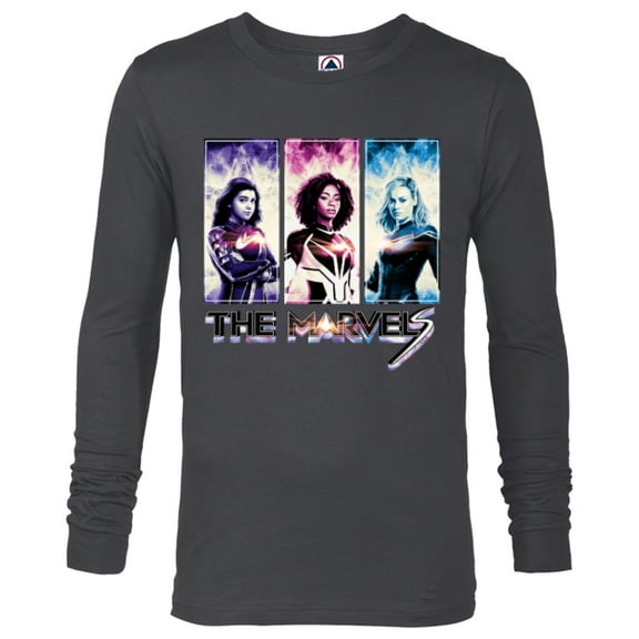 Marvel Studios The Marvels Ms. Marvel Photon Captain Marvel - Long Sleeve T-Shirt for Men - Customized-Charcoal Heather