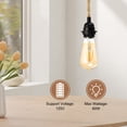 thumbnail image 5 of Uxcell 15Ft Plug in Pendant Light Cord Industrial Vintage Hanging Light Kit with Switch for E26 Bulb 4 Pack, 5 of 6