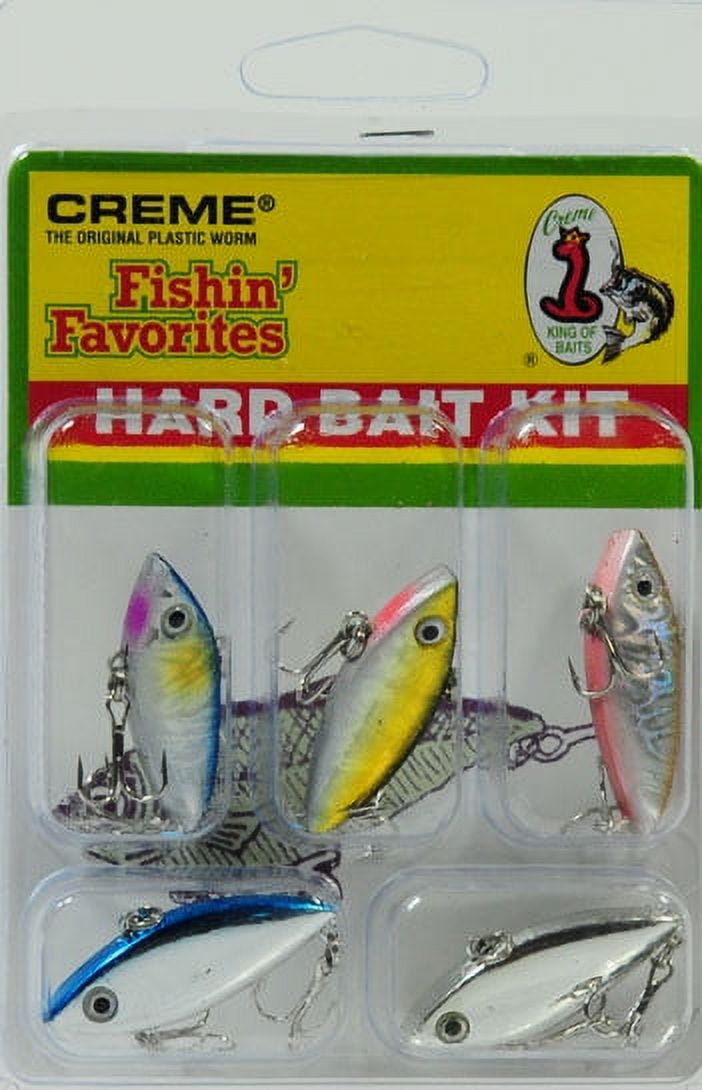 (4 pack) Creme Fishin' Favorites Lipless Hard BaitLure Kit Assortment, 5 Pk Assorted