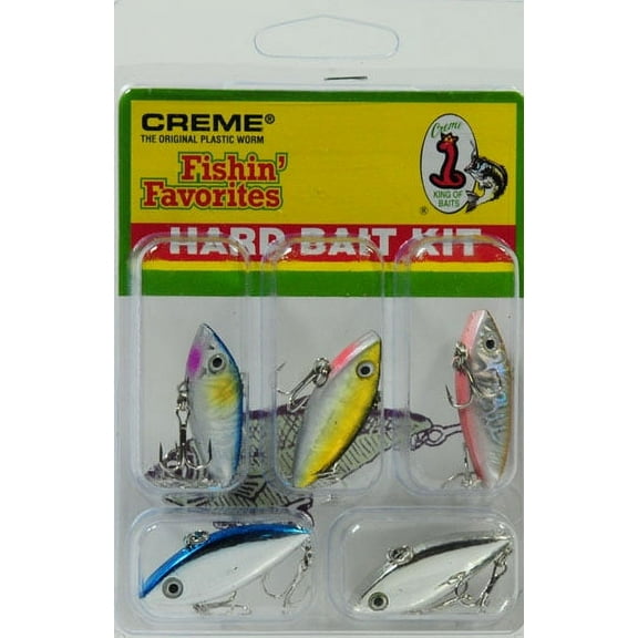 Creme Fishin' Favorites Lipless Hard BaitLure Kit Assortment, 5 Pk Assorted