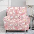 thumbnail image 2 of HELLHERO Rabbit and Daisy Pattern Recliner Chair Covers for Single Lounger Sofa, Brushed Anti Spill Recliner Chair Slipcover for Living Room Home Single Seat, 2 of 8