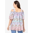 thumbnail image 2 of Woman Within Plus Size Printed Cold-Shoulder Blouse, 2 of 6