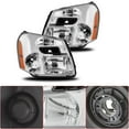 thumbnail image 2 of Genrics GM2502254 GM2503254 Chrome Headlight Assembly Left and Right Side Replacement for 2005-2009 Equinox with Amber Corner Headlamp 15888058, 15888059, 2 of 5
