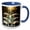 Blue/White, variant on 3drose, Seven Swans Swimming, 11oz Two-tone Yellow Mug