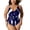 Navy, variant on JoveMarine Women's Plus Size Floral One-Piece Swimsuit V-Neck Monokini with Ruffled Skirt & Back Cutout for Vacation Resort and Summer Beach Holiday Black L