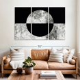 thumbnail image 2 of Elephant Stock Abstract Concrete Circle Wall Art - Horizontal Multi Panel Canvas - Living Room Wall Decor - Abstract Multi Panel - Black And Gray Decor - 65" x 42", 2 of 8