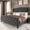 Dark Grey, variant on Breltam King Size Bed Frame Velvet Upholstered Platform Bed with Wingback Headboard, Black