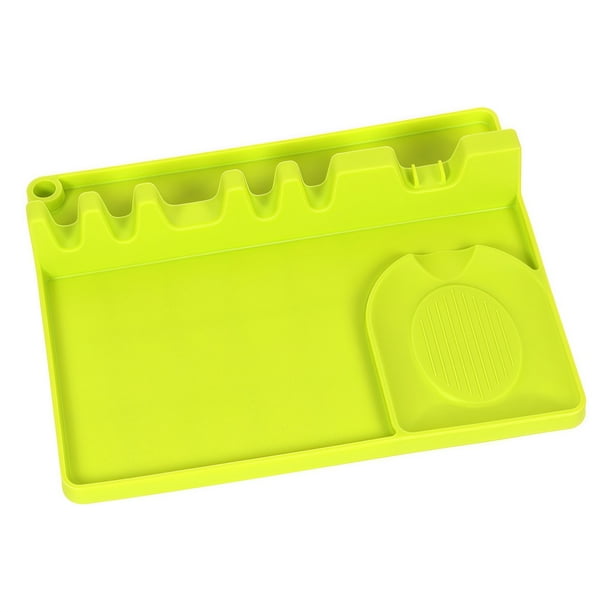 Soporte de reposapiés de silicona para olla con almohadilla de goteo de cuchara almacenamiento de cocina