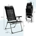 thumbnail image 6 of Patiojoy 4PCS Outdoor Patio Folding Dining Chairs with Reclining Backrest and Headrest Black, 6 of 6