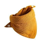 Organic Cotton Baby Bibs Triangle Burp Cloths Cartoon Saliva Towel Baby Feeding Bibs Soft Absorbent Baby Bib yellow
