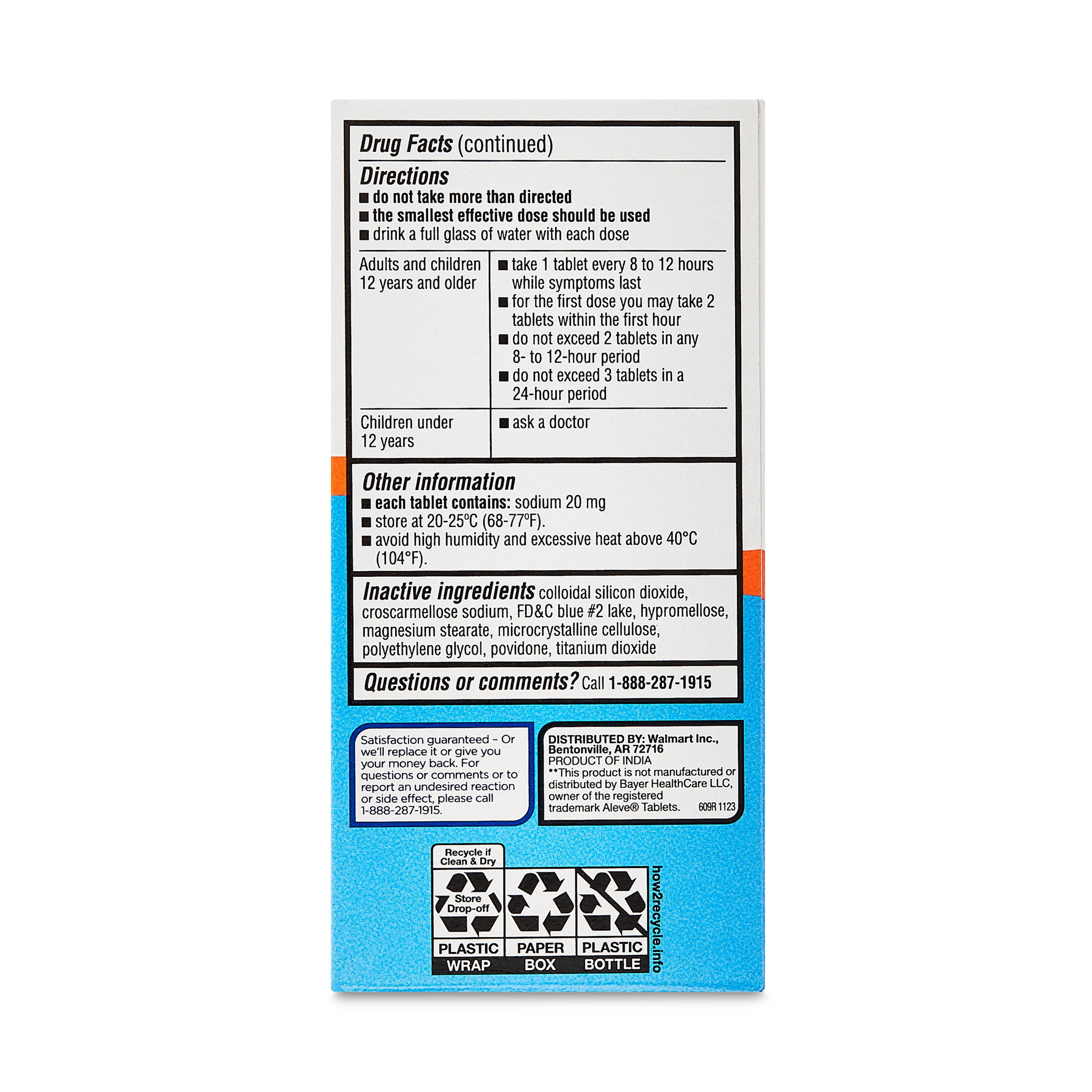 Equate All Day Back & Muscle Pain Relief Naproxen Sodium Tablets, 220mg, 200 Count, Compare to Aleve® Back and Muscle Pain Tablets Active Ingredient