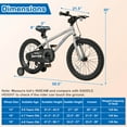 thumbnail image 3 of Costway 18-Inch Kid's Bike for 4-8 Years Old with Adjustable Saddle & Anti-slip Handlebar Silver, 3 of 10