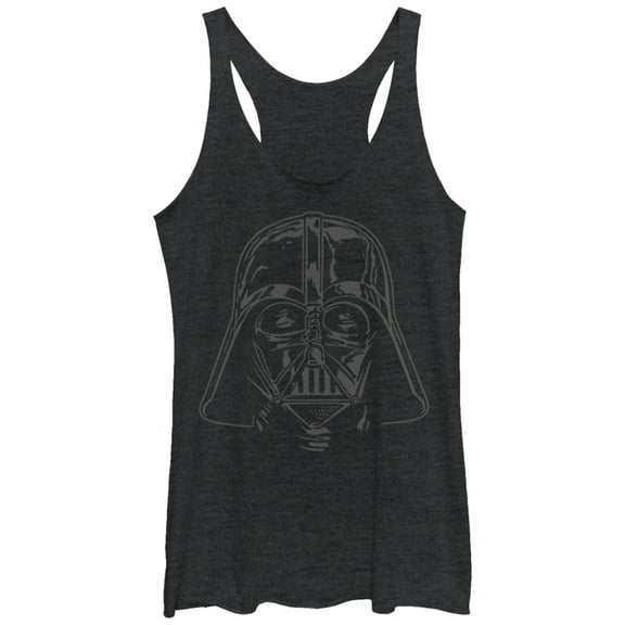 Women's Star Wars Darth Vader Helmet  Racerback Tank Top Black Heather Small