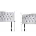 thumbnail image 5 of Castle Place Upholstered Tufted Headboard, Light Blue Velvet, Twin, 5 of 6