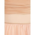 thumbnail image 6 of Miutii Women Contemporary Dance Costume Lyrical Dance Costume Illusion V-Neck Chiffon Flowy High-Low Orange Pink L, 6 of 8