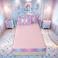 thumbnail image 4 of meiyoeat Mermaid Letter Zipper Comforter Set with Fitted Sheet and 2 Pillowcases for Girls, Glitter Scale Print Zipper Bedding Set for Bedroom, Iridescent, Pink Reversible, 3 Pieces, 4 of 6