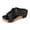 Black, variant on Womens Vintage Beach Platform Wedge Slides Sandals Summer Retro Casual Studded Suede Open Toe Lace up Chunky High Heels Slip on Backless Dress Mules Brown Size 8.5