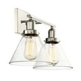 thumbnail image 3 of Drake 2-Light Bathroom Vanity Light in Polished Nickel, 3 of 6