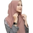 thumbnail image 2 of Solid Chiffon Instant Hijab Scarf For Woman Elastic Chin Strap Hijabs Casual Headscarf Turban, 2 of 7