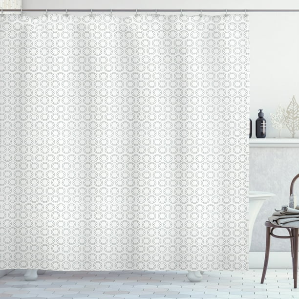 Minimalist Shower Curtain Circular Petals Flower In Uninterrupted Symmetrical Arrangement Pattern Fabric Bathroom Set With Hooks 69w X 70l Inches White Pale Taupe By Ambesonne Com Minimalist Shower Curtain Circular, Crate And Barrel Marimekko Shower Curtain