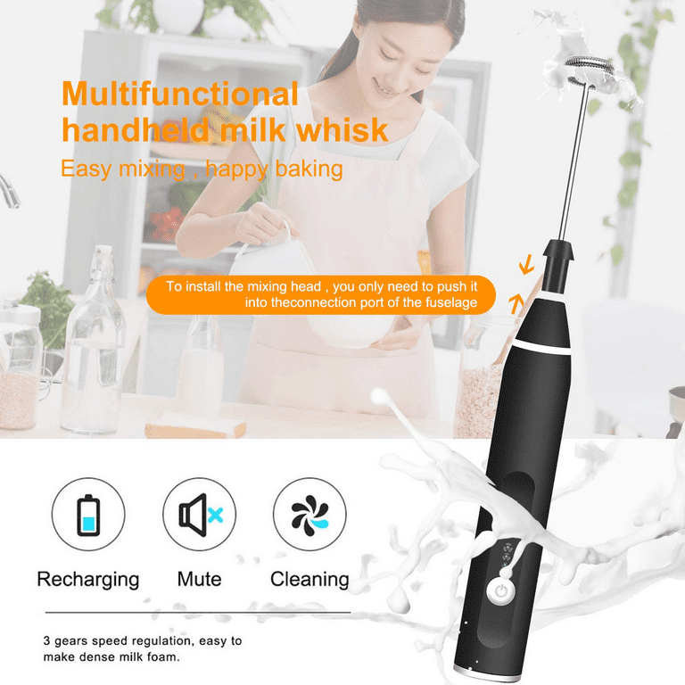 Electric Mixer Blender Milk Frother Handheld With USB Charger Dock  Stainless Bubble Maker Whisk For Coffee Cappuccino - ِAbhir-Online