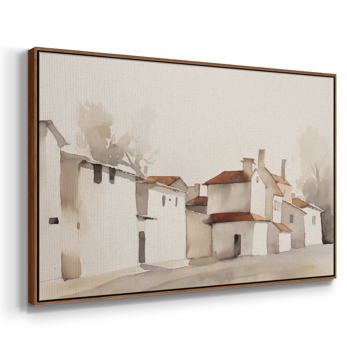 Vintage Landscape-XII By Wexford Home Framed in Walnut Wood Gallery Wrapped Canvas 17 in. x 25 in.
