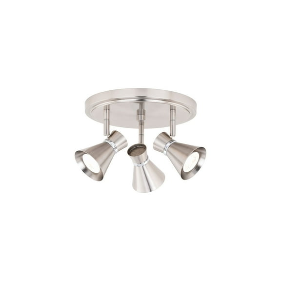 Adjustable Ceiling Light Fixture 3-Light Brushed Nickel Chrome Modern Spotlights