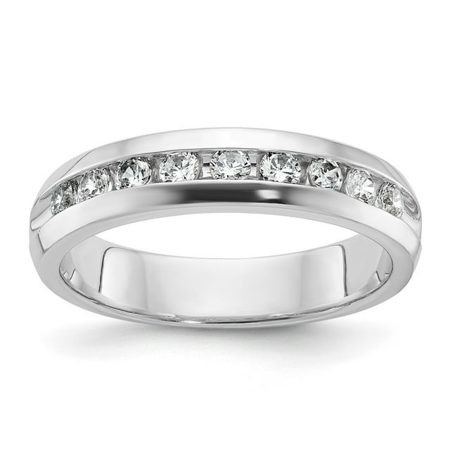 Diamond2Deal 14K White Gold Men's 9-Stone 1/2 cttw Lab Grown Diamond Ring Size 10