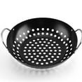 thumbnail image 3 of MERRYHAPY Nonstick Grilling Pan Meat Net Barbecue Plate Black Heat Distribution 1Pcs, 3 of 7