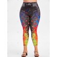 thumbnail image 3 of Tamaño más pinte la Novena Jeggings Rosegal Leggings de talla grande, 3 of 5